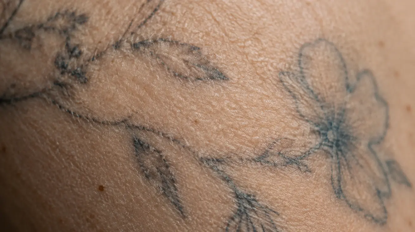 A fresh fine line branch on the inner forearm, right after tattooing. This is when the line is at its sharpest – it will soften and lighten slightly as it heals.